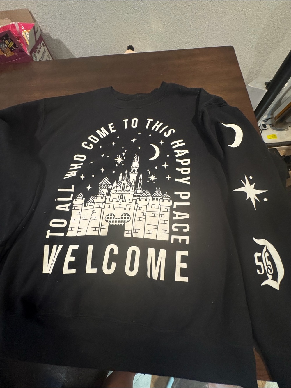 Disneyland Castle Black Graphic Crewneck - Club55